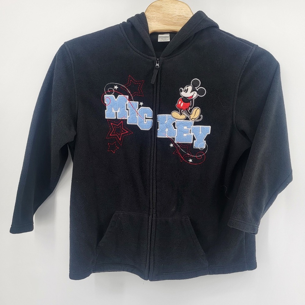 Disney Mickey Mouse Fleece Full Zip Hoodie Women's Black 2X(18/20W) Embroidered